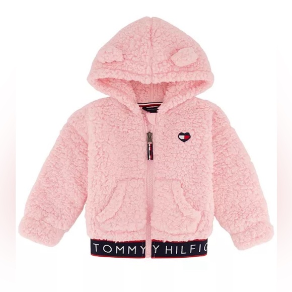 Tommy Hilfiger Baby Girls Minky Hooded Jacket Zip up Fleece ACCEPTING OFFERS - Picture 16 of 16